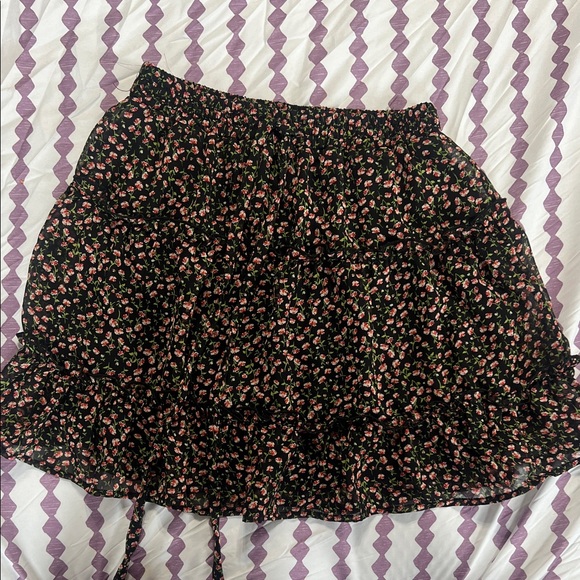 Sienna Sky Black and Pink Floral Mini Skirt - Picture 2 of 7
